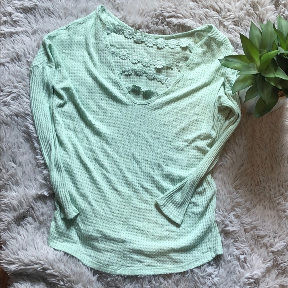 Blue rain waffle shirt from Francescas